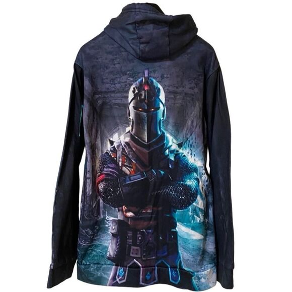 Fortnite Youth Black Knight 3D Graphic Pullover Hoodie Sz L - Picture 2 of 10